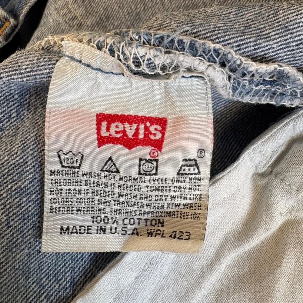 VTG 90s Levis 501 STF Jeans Mens 46x32 Made in USA Blue Straight Leg Button Fly